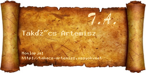Takács Artemisz névjegykártya